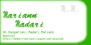 mariann madari business card